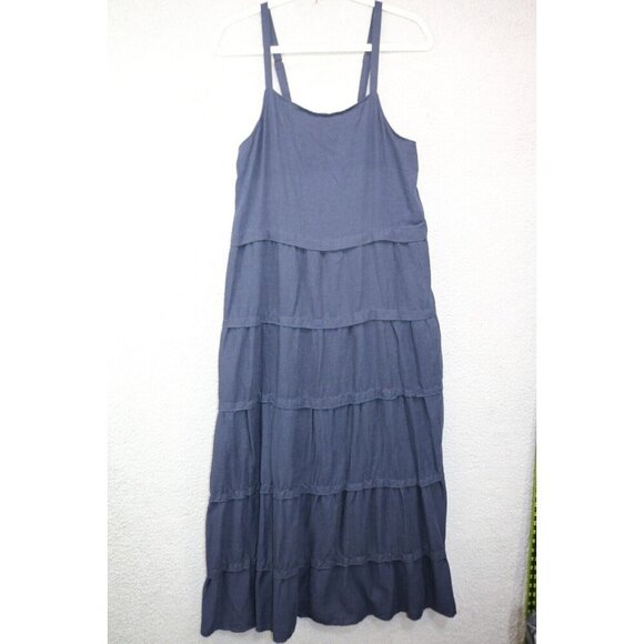 Rachel Zoe Strappy Linen Blend Tiered Maxi Dress-Size Medium-Lined-BOHO - Picture 1 of 11